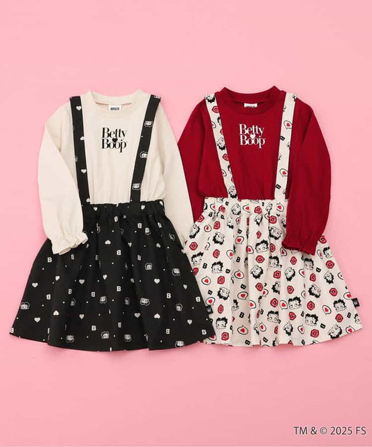 日本童裝 BREEZE x Betty Boop 假兩件連身裙 80-140cm 女童款 秋季 DRESSES