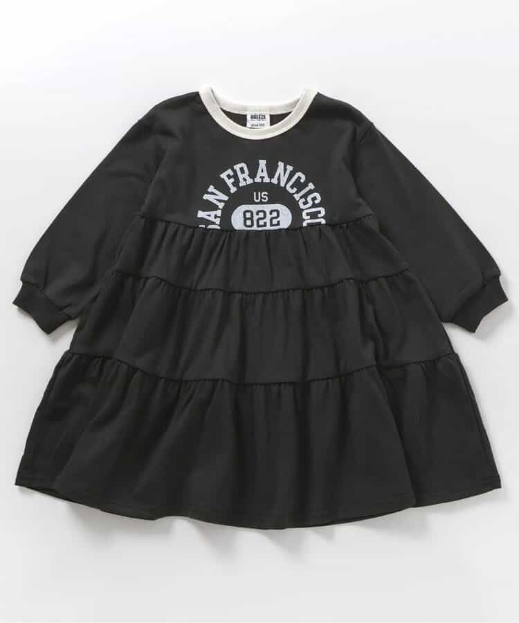 日本童裝 BREEZE 學院風分層連身裙 80-140cm 女童款 秋季 DRESSES 聖誕紅/新年紅