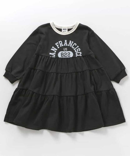 日本童裝 BREEZE 學院風分層連身裙 80-140cm 女童款 秋季 DRESSES 聖誕紅/新年紅