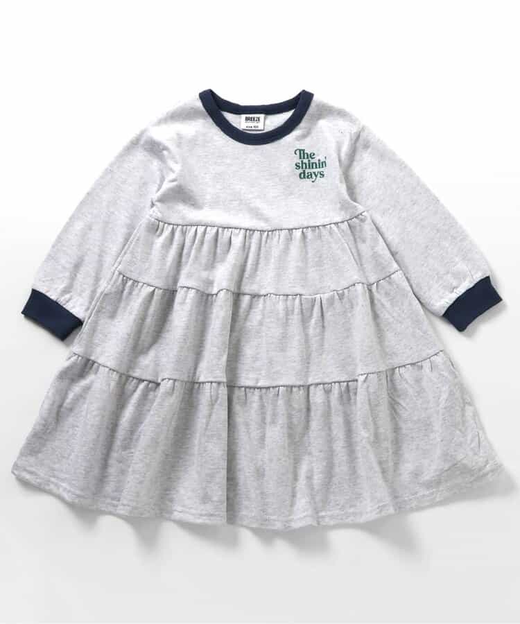 日本童裝 BREEZE 學院風分層連身裙 80-140cm 女童款 秋季 DRESSES 聖誕紅/新年紅