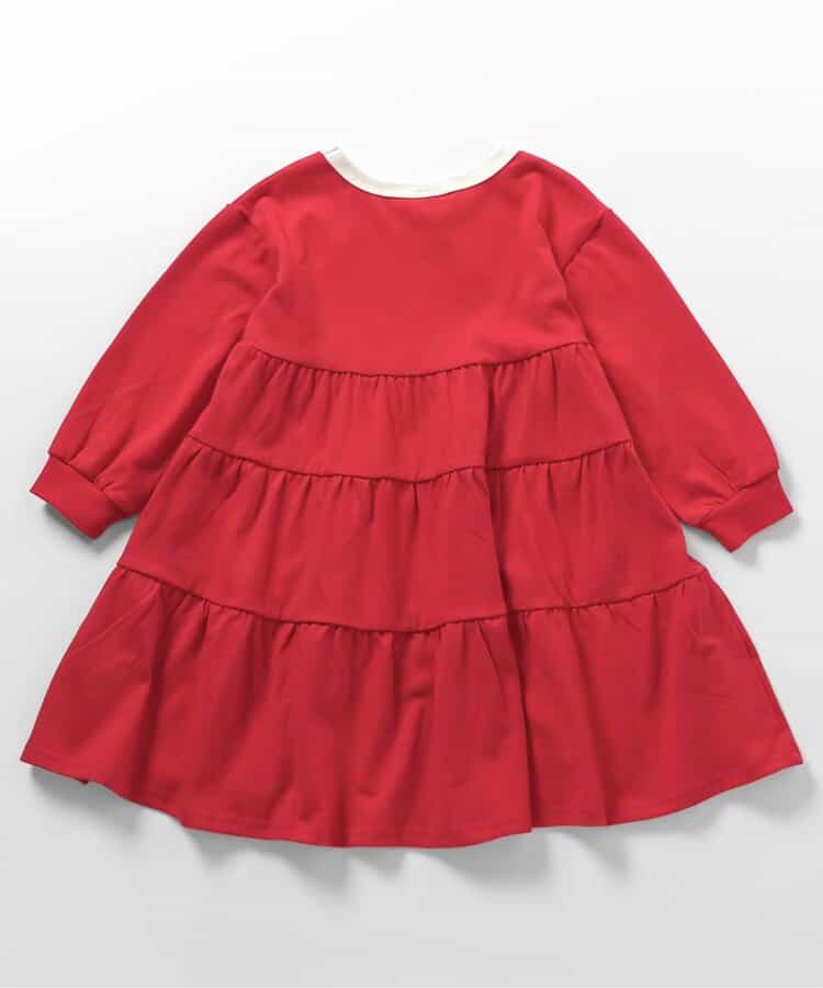 日本童裝 BREEZE 學院風分層連身裙 80-140cm 女童款 秋季 DRESSES 聖誕紅/新年紅