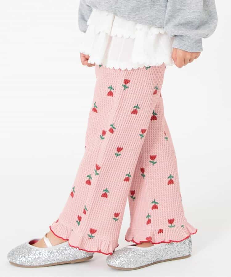 日本童裝 BREEZE 華夫格花邊長褲 80-140cm 女童款 秋季 PANTS