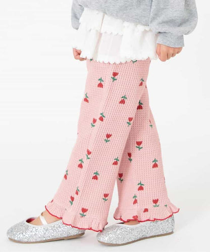 日本童裝 BREEZE 華夫格花邊長褲 80-140cm 女童款 秋季 PANTS