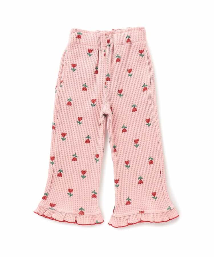 日本童裝 BREEZE 華夫格花邊長褲 80-140cm 女童款 秋季 PANTS