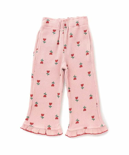 日本童裝 BREEZE 華夫格花邊長褲 80-140cm 女童款 秋季 PANTS
