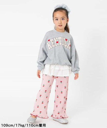 日本童裝 BREEZE 華夫格花邊長褲 80-140cm 女童款 秋季 PANTS