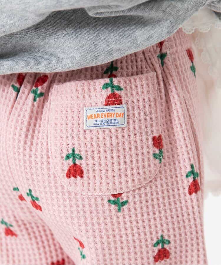 日本童裝 BREEZE 華夫格花邊長褲 80-140cm 女童款 秋季 PANTS