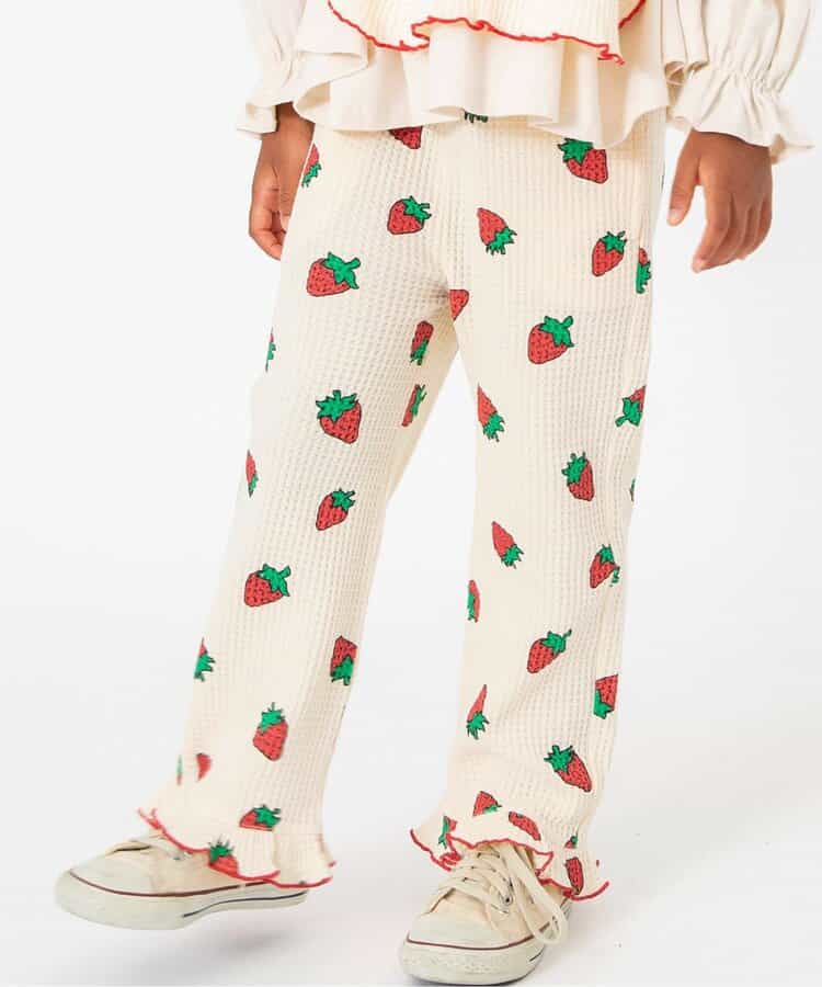 日本童裝 BREEZE 華夫格花邊長褲 80-140cm 女童款 秋季 PANTS