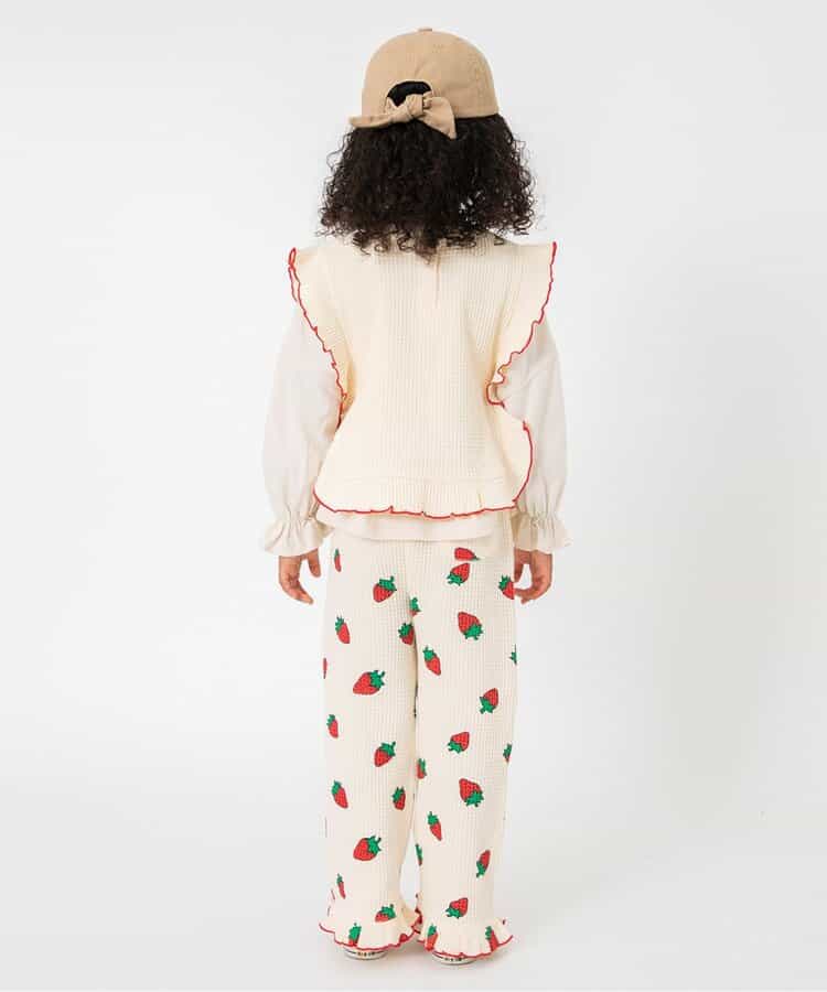 日本童裝 BREEZE 華夫格花邊長褲 80-140cm 女童款 秋季 PANTS