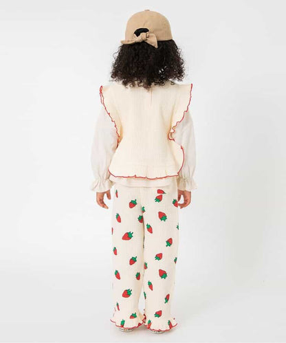 日本童裝 BREEZE 華夫格花邊長褲 80-140cm 女童款 秋季 PANTS