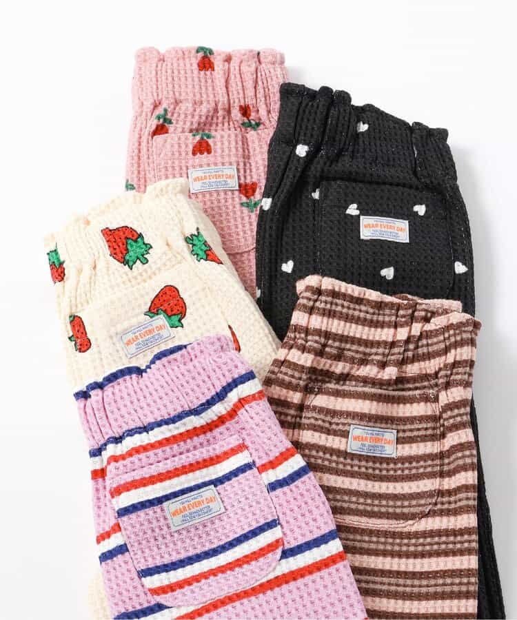 日本童裝 BREEZE 華夫格花邊長褲 80-140cm 女童款 秋季 PANTS
