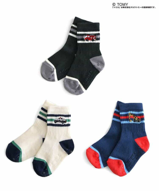 BR#22EE x TOMICA Socks (3 pairs, 10-18cm) - Direct from Japan 
