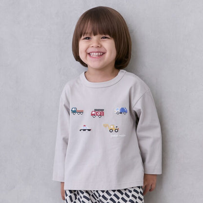 日本童裝 pe#main 車車印花上衣 80-130cm 男童款 秋季 TOPS