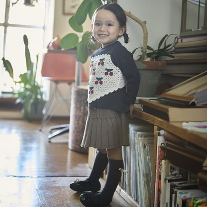 日本童裝 pe#main 鉤針編織拼接長袖上衣 80-130cm 女童款 秋季 TOPS