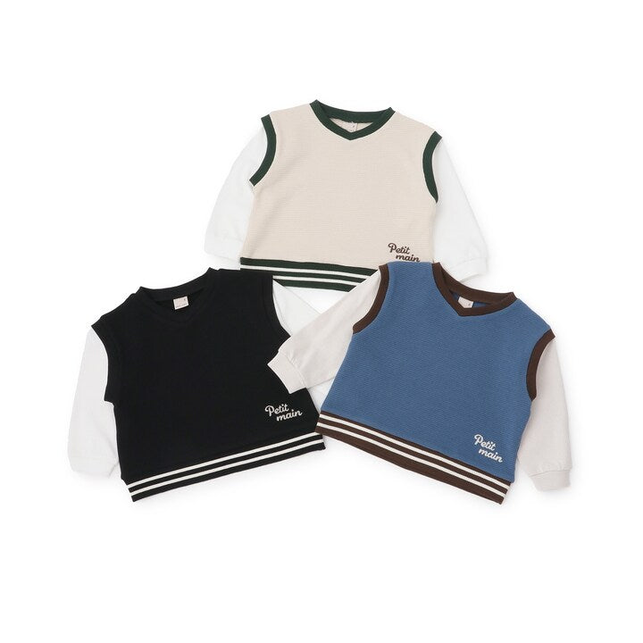 日本童裝 pe#main 假兩件上衣 80-130cm 男童款 秋季 TOPS