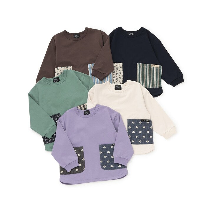 日本童裝 pe#main [有機棉] 口袋長袖上衣 80-130cm 男童款 秋季 TOPS