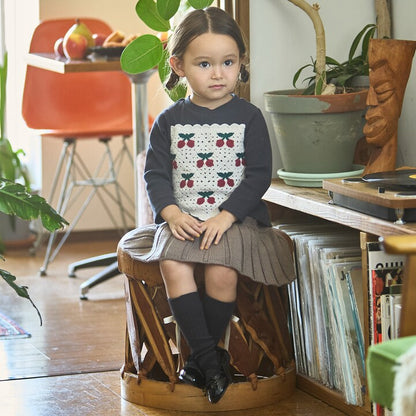 日本童裝 pe#main 鉤針編織拼接長袖上衣 80-130cm 女童款 秋季 TOPS