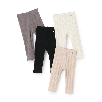 日本童裝 pe#main [乳木果油處理]提花緊身褲 80-130cm 女童款 秋季 PANTS