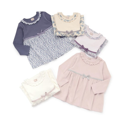 日本童裝 pe#main 拼接絲帶上衣 80-130cm 女童款 秋季 TOPS