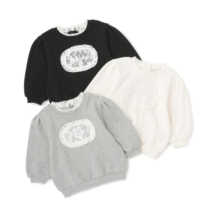 日本童裝 pe#main 蕾絲logo衛衣 80-130cm 女童款 秋季 TOPS