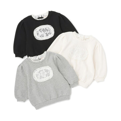 日本童裝 pe#main 蕾絲logo衛衣 80-130cm 女童款 秋季 TOPS