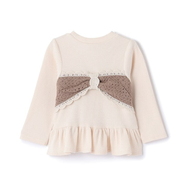 日本童裝 pe#main 鉤針編織拼接長袖上衣 80-130cm 女童款 秋季 TOPS