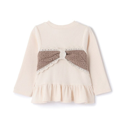 日本童裝 pe#main 鉤針編織拼接長袖上衣 80-130cm 女童款 秋季 TOPS