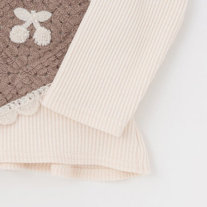 日本童裝 pe#main 鉤針編織拼接長袖上衣 80-130cm 女童款 秋季 TOPS