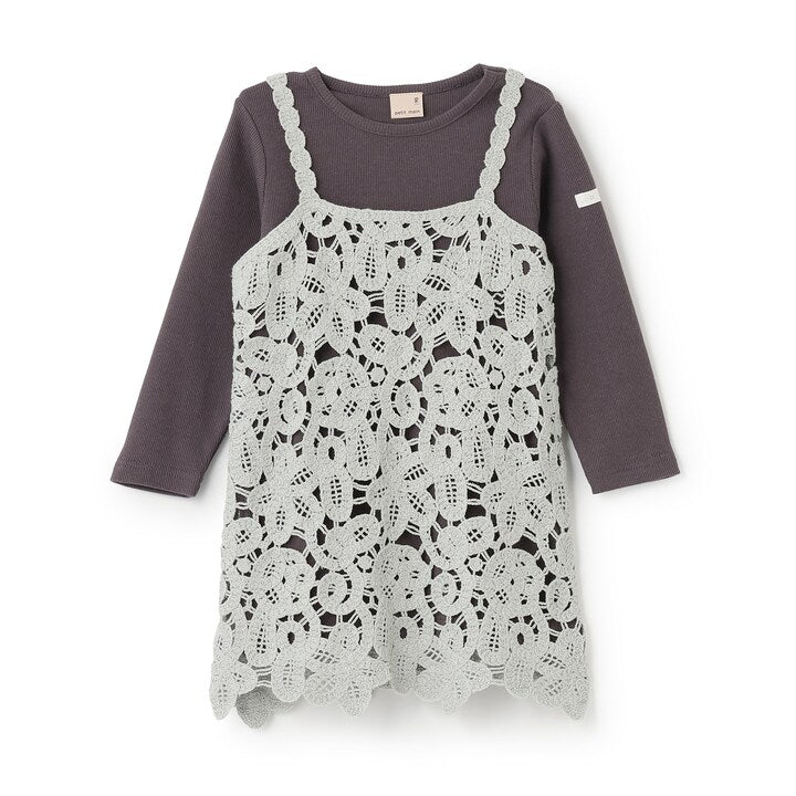 日本童裝 pe#main 蕾絲吊帶裙兩件裝 80-130cm 女童款 秋季 DRESSES