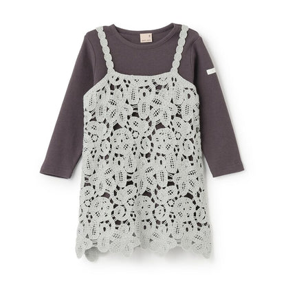 日本童裝 pe#main 蕾絲吊帶裙兩件裝 80-130cm 女童款 秋季 DRESSES