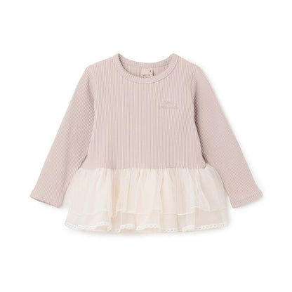 日本童裝 pe#main 薄紗花邊長袖上衣 80-130cm 女童款 秋季 TOPS