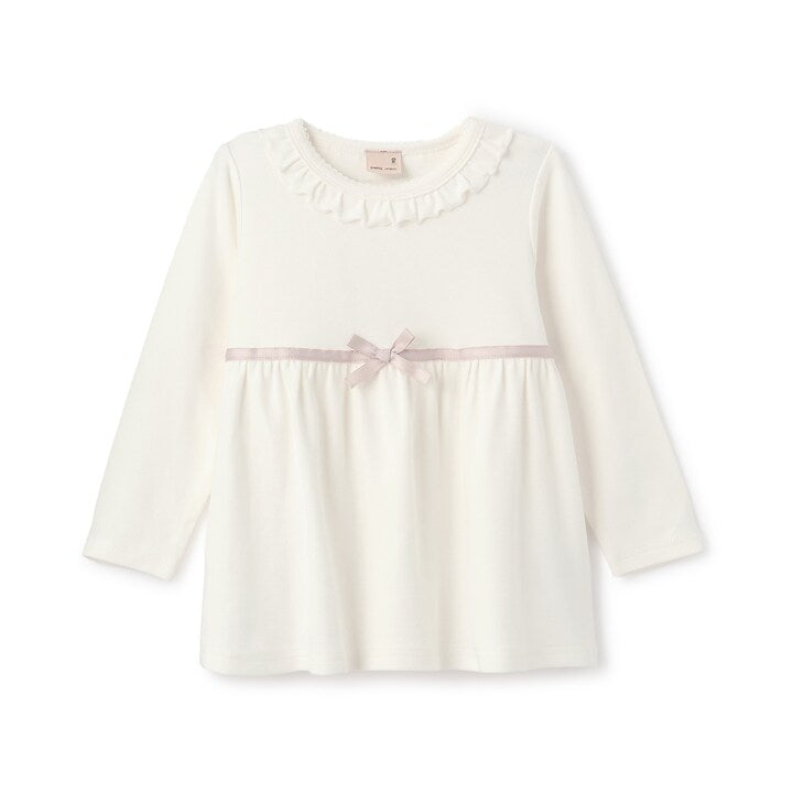 日本童裝 pe#main 拼接絲帶上衣 80-130cm 女童款 秋季 TOPS