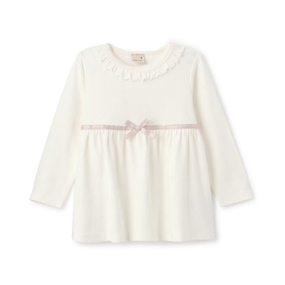 日本童裝 pe#main 拼接絲帶上衣 80-130cm 女童款 秋季 TOPS