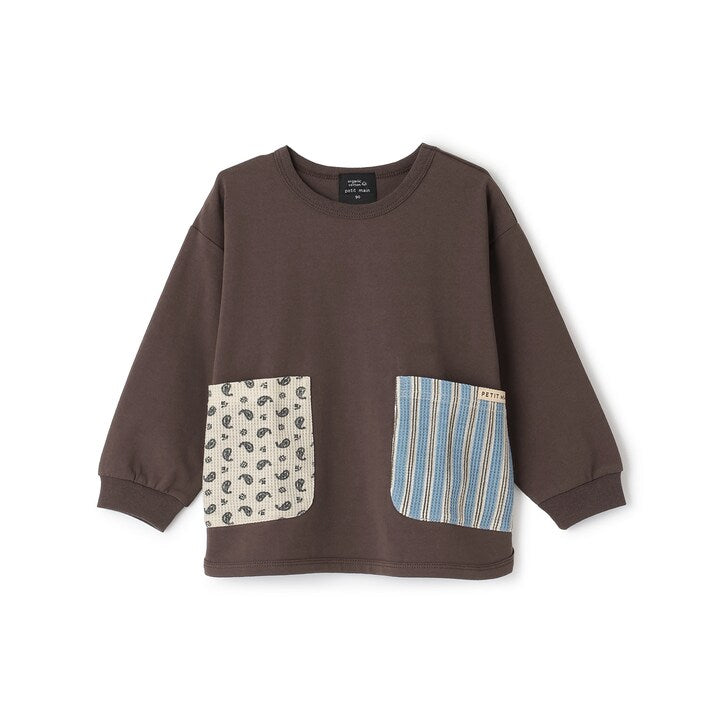 日本童裝 pe#main [有機棉] 口袋長袖上衣 80-130cm 男童款 秋季 TOPS