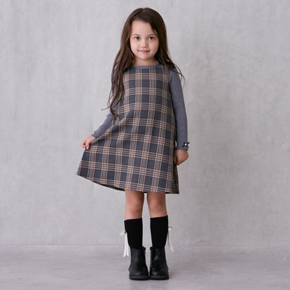 日本童裝 pe#main 蝴蝶結肩帶吊帶裙 80-130cm 女童款 秋季 DRESSES