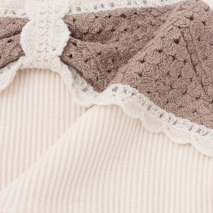 日本童裝 pe#main 鉤針編織拼接長袖上衣 80-130cm 女童款 秋季 TOPS