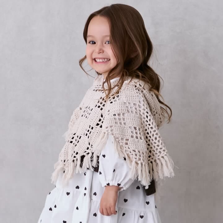 日本童裝 pe#main 鉤針披肩 80-130cm 女童款 秋季 OUTERWEAR