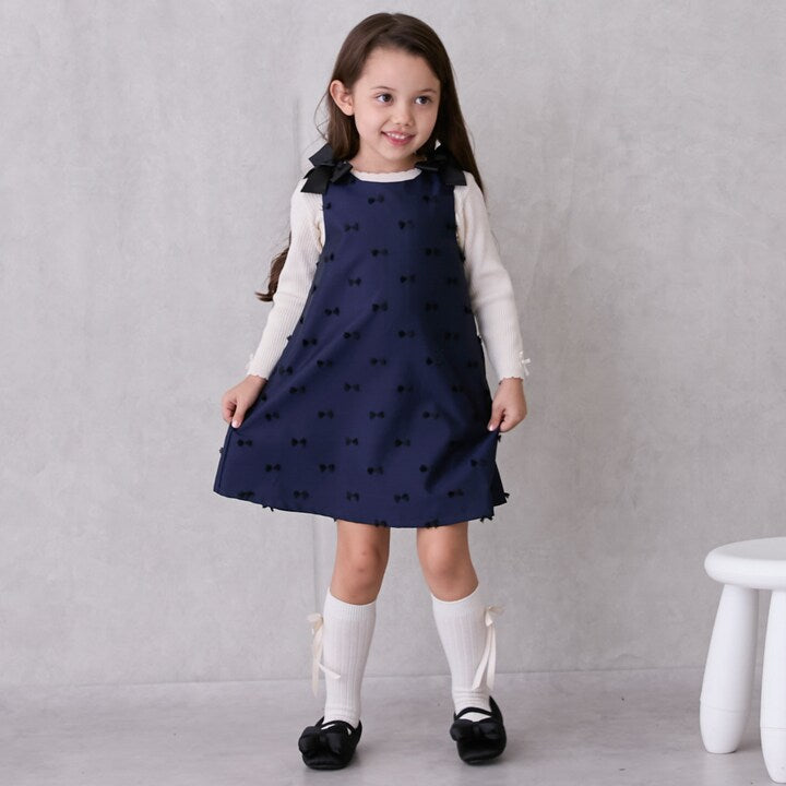 日本童裝 pe#main 蝴蝶結肩帶吊帶裙 80-130cm 女童款 秋季 DRESSES