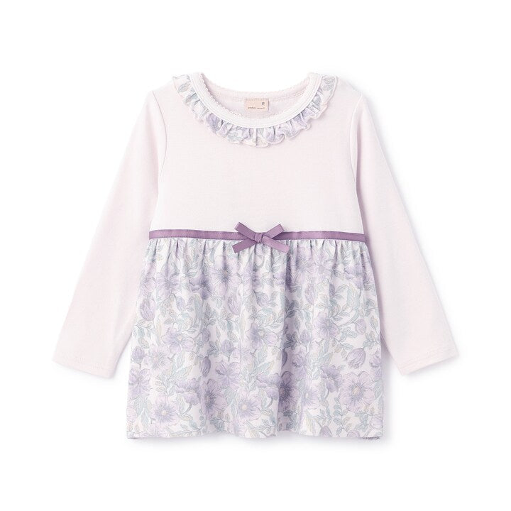 日本童裝 pe#main 拼接絲帶上衣 80-130cm 女童款 秋季 TOPS