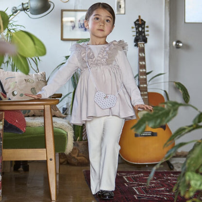 日本童裝 pe#main 拼邊花邊上衣 80-130cm 女童款 秋季 TOPS