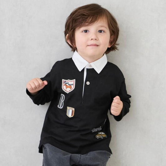 日本童裝 pe#main 橄欖球polo衫 80-130cm 男童款 秋季 TOPS
