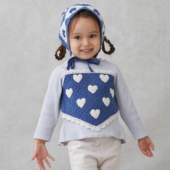 日本童裝 pe#main 鉤針編織拼接長袖上衣 80-130cm 女童款 秋季 TOPS