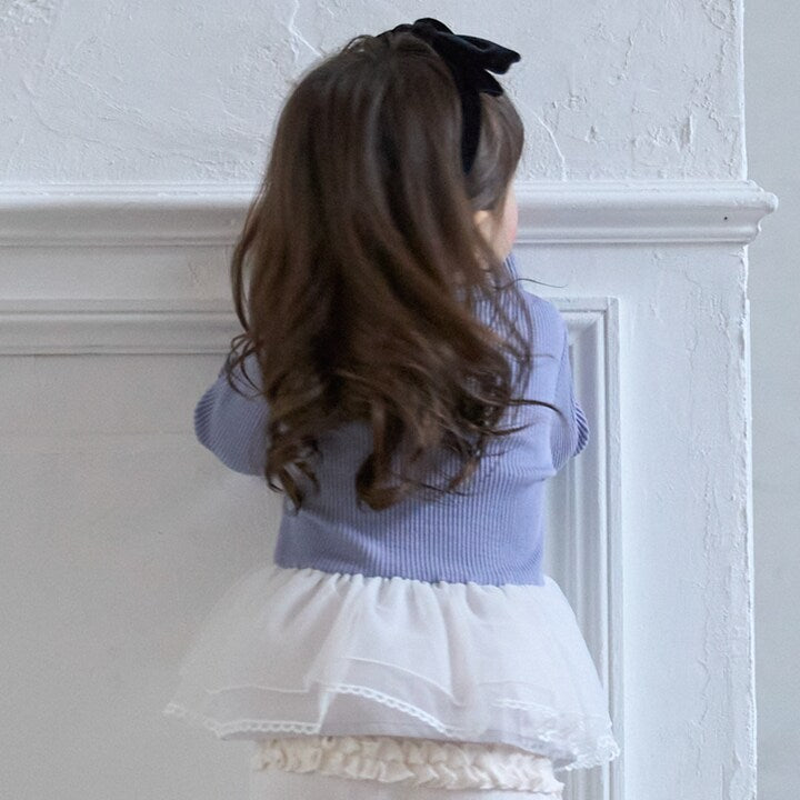 日本童裝 pe#main 薄紗花邊長袖上衣 80-130cm 女童款 秋季 TOPS