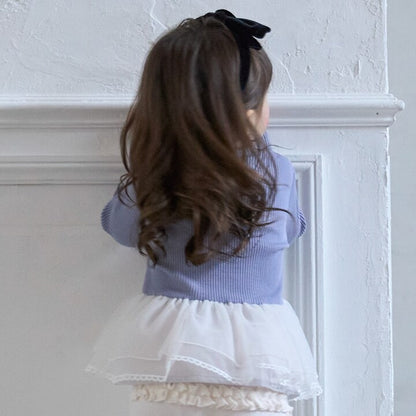 日本童裝 pe#main 薄紗花邊長袖上衣 80-130cm 女童款 秋季 TOPS