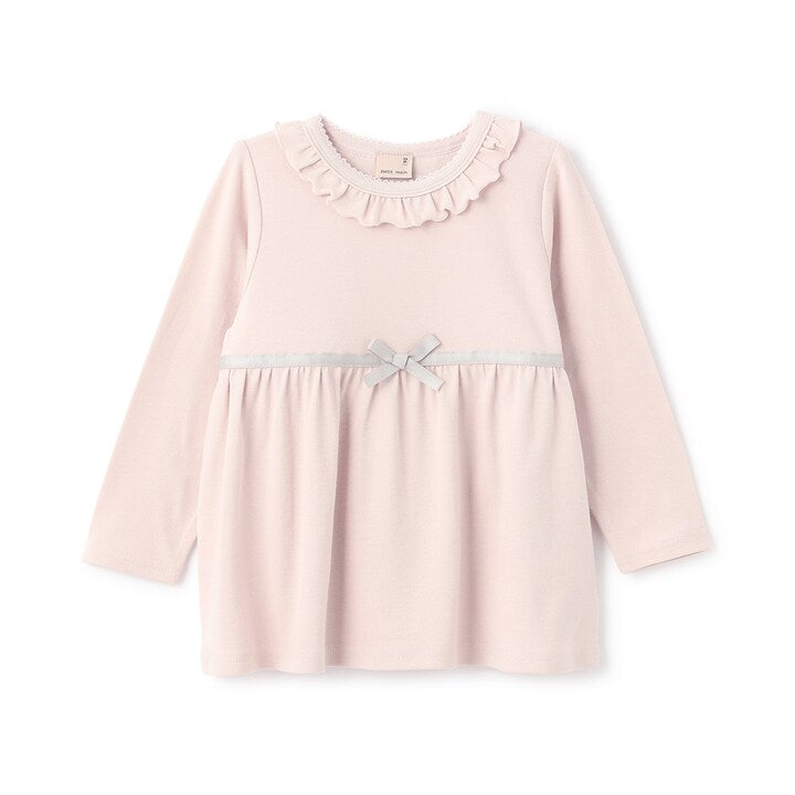 日本童裝 pe#main 拼接絲帶上衣 80-130cm 女童款 秋季 TOPS