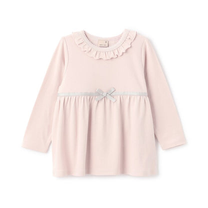 日本童裝 pe#main 拼接絲帶上衣 80-130cm 女童款 秋季 TOPS