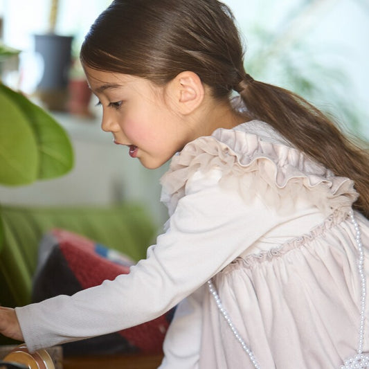 日本童裝 pe#main 拼邊花邊上衣 80-130cm 女童款 秋季 TOPS