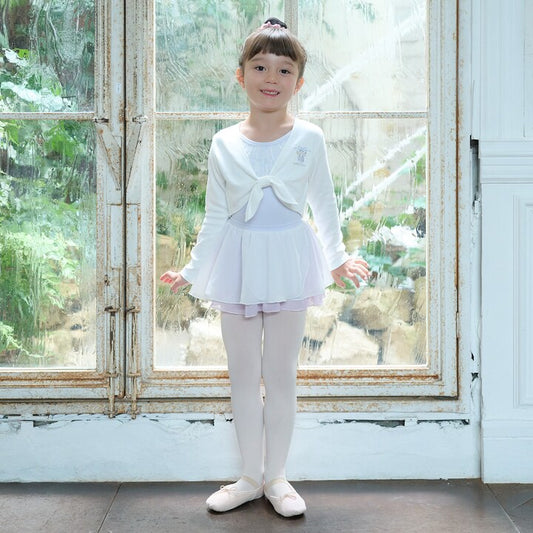 日本童裝 pe#main 抗菌防臭 芭蕾蝴蝶結短上衣 100-130cm 女童款 秋季 TOPS
