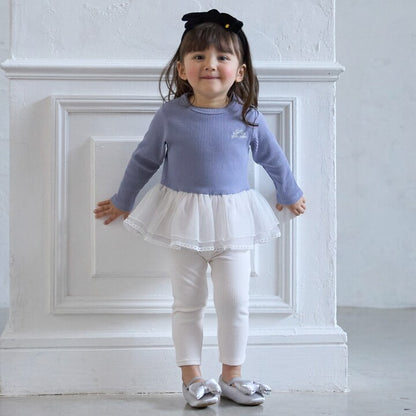 日本童裝 pe#main 薄紗花邊長袖上衣 80-130cm 女童款 秋季 TOPS