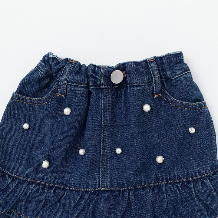 日本童裝 pe#main 花邊牛仔短裙 80-130cm 女童款 秋季 SKIRTS